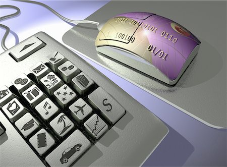 simsearch:700-00553920,k - Symbols on Computer Keyboard and Bank Card on Computer Mouse Stock Photo - Rights-Managed, Code: 700-00034561