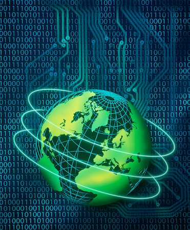 simsearch:700-00021433,k - Wire Globe, Binary Code and Circuit Board Stock Photo - Rights-Managed, Code: 700-00036143