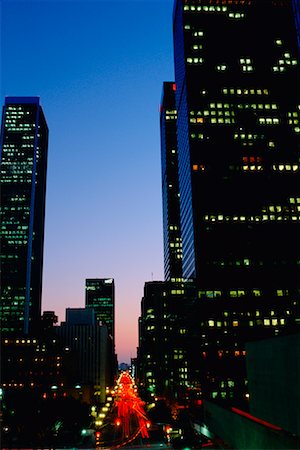 simsearch:700-00036346,k - Office Towers at Night Los Angeles, California, USA Stock Photo - Rights-Managed, Code: 700-00036292