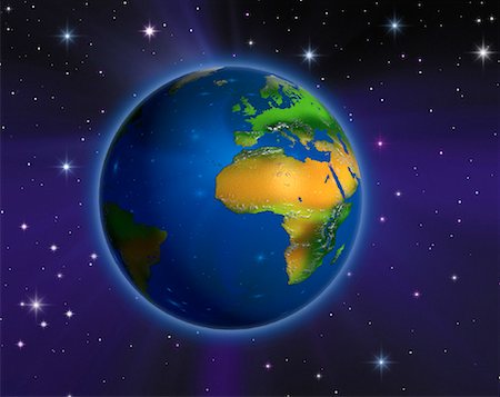 Globe in Space Europe and Africa Stock Photo - Rights-Managed, Code: 700-00036479