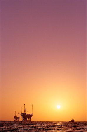 Offshore Oil Drill at Sunset California, USA Stock Photo - Rights-Managed, Code: 700-00037580