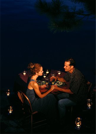 Couple Dining by Candlelight Stock Photo - Rights-Managed, Code: 700-00038873