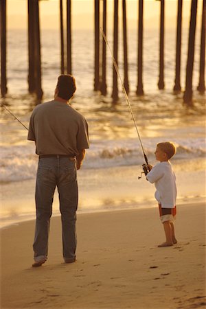 simsearch:700-00036949,k - Father and Son Fishing on Beach Stock Photo - Rights-Managed, Code: 700-00039432