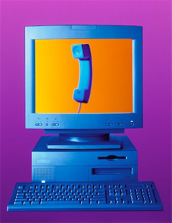 simsearch:700-00025806,k - Computer with Telephone Receiver On Screen Stock Photo - Rights-Managed, Code: 700-00030522
