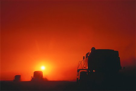 simsearch:600-00013556,k - Silhouette of Combining at Sunset Rockyford, Alberta, Canada Stock Photo - Rights-Managed, Code: 700-00030655