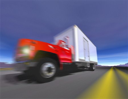 simsearch:700-00068576,k - Blurred View of Transport Truck On Highway Stock Photo - Rights-Managed, Code: 700-00030715