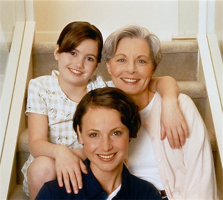 simsearch:700-00054446,k - Portrait of Grandmother, Mother And Daughter Sitting on Stairs Stock Photo - Rights-Managed, Code: 700-00030811