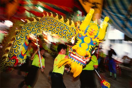 simsearch:700-00056998,k - Dragon Dance at Night Local Temple Festival Singapore Stock Photo - Rights-Managed, Code: 700-00030846