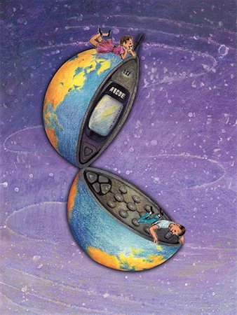 simsearch:700-00043889,k - Illustration of Globe as Cell Phone Stock Photo - Rights-Managed, Code: 700-00031183