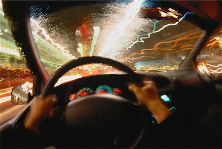 simsearch:700-00089787,k - Driver's Perspective at Night Stock Photo - Rights-Managed, Code: 700-00031334