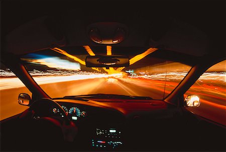 simsearch:700-00089787,k - Passenger's Perspective from Car At Night Stock Photo - Rights-Managed, Code: 700-00031331