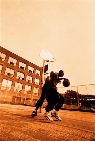 simsearch:700-00060777,k - Men Playing Basketball Outdoors Stock Photo - Rights-Managed, Code: 700-00031535