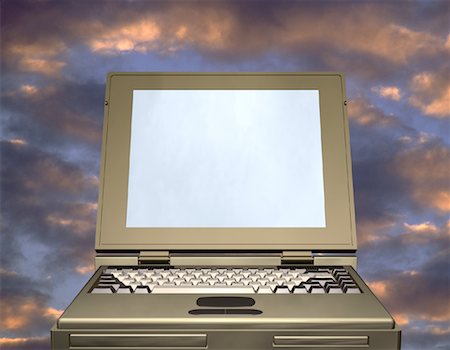 Laptop Computer in Sky Stock Photo - Rights-Managed, Code: 700-00032001