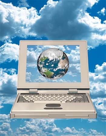 simsearch:700-00043889,k - Laptop Computer and Globe Atlantic Ocean Stock Photo - Rights-Managed, Code: 700-00032055