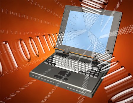 simsearch:700-00045838,k - Laptop Computer with Binary Code Stock Photo - Rights-Managed, Code: 700-00032507