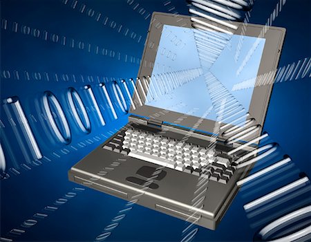simsearch:700-00045838,k - Laptop Computer with Binary Code Stock Photo - Rights-Managed, Code: 700-00032508