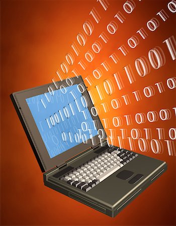 simsearch:700-00045838,k - Laptop Computer with Binary Code Stock Photo - Rights-Managed, Code: 700-00032509