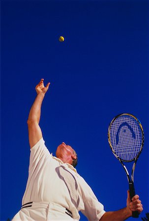 simsearch:640-06050635,k - Mature Man Playing Tennis Stock Photo - Rights-Managed, Code: 700-00032753