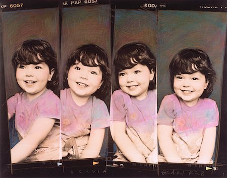 simsearch:700-00033360,k - Four Portraits of Young Girl Stock Photo - Rights-Managed, Code: 700-00033360