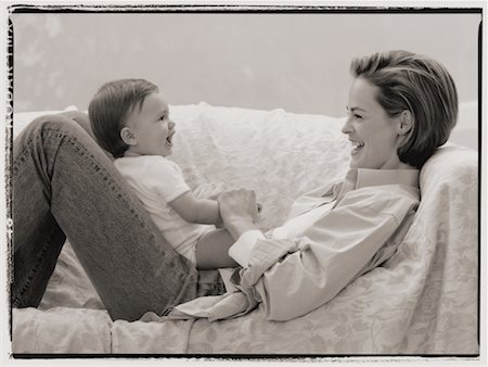 simsearch:700-00080994,k - Mother and Toddler on Sofa Stock Photo - Rights-Managed, Code: 700-00033411