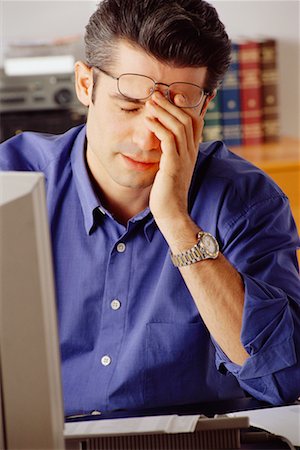 simsearch:700-00035269,k - Tired Businessman at Computer Stock Photo - Rights-Managed, Code: 700-00033442