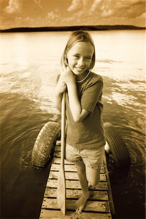 simsearch:700-00088996,k - Portrait of Girl Standing on Dock Stock Photo - Rights-Managed, Code: 700-00033535
