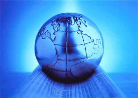 simsearch:700-00045162,k - Metal Globe on Financial Pages Atlantic Ocean Stock Photo - Rights-Managed, Code: 700-00044044