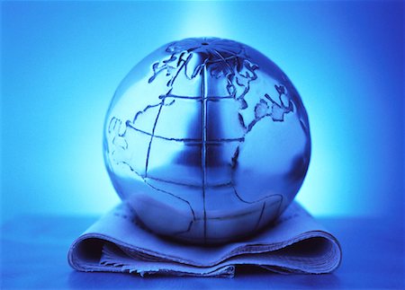 simsearch:700-00045162,k - Metal Globe on Newspaper Atlantic Ocean Stock Photo - Rights-Managed, Code: 700-00044045