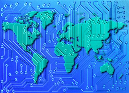 simsearch:700-00021433,k - World Map and Circuit Board Stock Photo - Rights-Managed, Code: 700-00044066