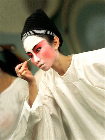 Chinese Opera Singer Applying Make-Up Stock Photo - Rights-Managed, Code: 700-00044113
