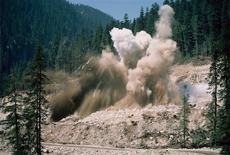 dusty environment - Explosion Coquihalla Highway Construction British Columbia, Canada Stock Photo - Rights-Managed, Code: 700-00044175