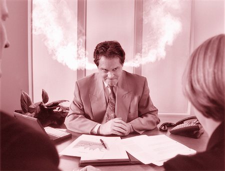 simsearch:700-00088934,k - Angry Businessman with Smoke from Ears in Meeting Stock Photo - Rights-Managed, Code: 700-00044988