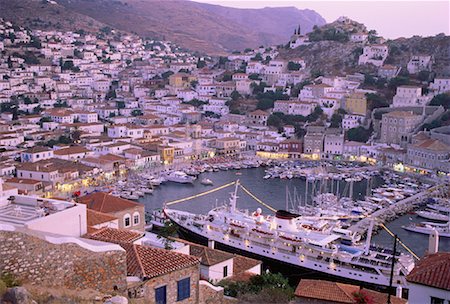 Cruise Ship in Harbour Hydra, Greece Stock Photo - Rights-Managed, Code: 700-00045117