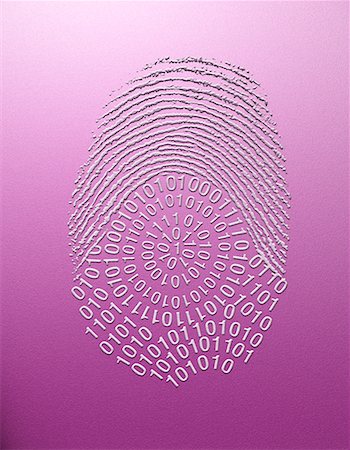 simsearch:700-00045838,k - Fingerprint and Binary Code Stock Photo - Rights-Managed, Code: 700-00045325