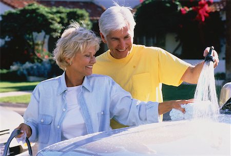 simsearch:700-00593102,k - Mature Couple Washing Car Stock Photo - Rights-Managed, Code: 700-00045562
