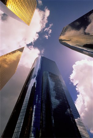 simsearch:700-00036346,k - Looking Up at Office Towers and Clouds Los Angeles, California, USA Stock Photo - Rights-Managed, Code: 700-00046195