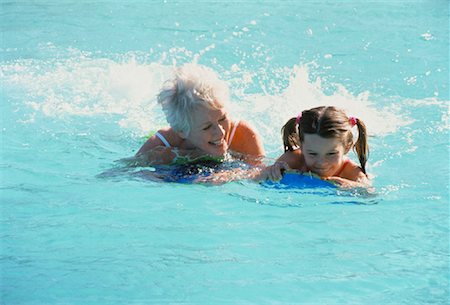 simsearch:700-00046927,k - Grandmother and Granddaughter Swimming Stock Photo - Rights-Managed, Code: 700-00047071