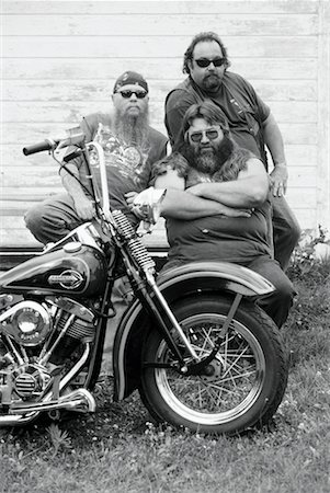 Portrait of Bikers with Motorcycle Marmora, Ontario, Canada Stock Photo - Rights-Managed, Code: 700-00047677