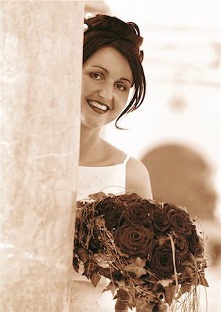 simsearch:700-00085631,k - Portrait of Woman Holding Flowers Stock Photo - Rights-Managed, Code: 700-00048360