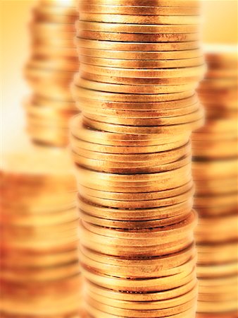 simsearch:600-00077457,k - Close-Up of Stacks of Coins Stock Photo - Rights-Managed, Code: 700-00049187