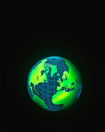 Wire Globe Atlantic Ocean Stock Photo - Rights-Managed, Code: 700-00040077