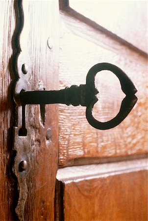 simsearch:700-00023730,k - Close-Up of Skeleton Key in Keyhole Stock Photo - Rights-Managed, Code: 700-00040579