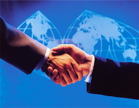 Business Handshake and World Map Stock Photo - Rights-Managed, Code: 700-00041204