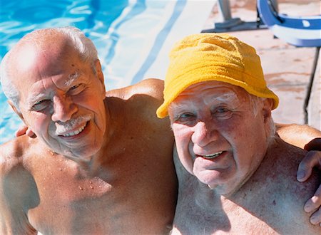 Portrait of Mature Men near Swimming Pool Stock Photo - Rights-Managed, Code: 700-00041615