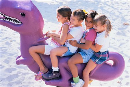 Girls Using Playground Equipment Stock Photo - Rights-Managed, Code: 700-00041837