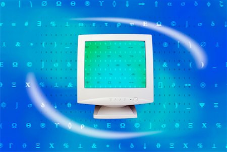 simsearch:700-00040444,k - Computer Monitor with Binary Code And Symbols Stock Photo - Rights-Managed, Code: 700-00042053