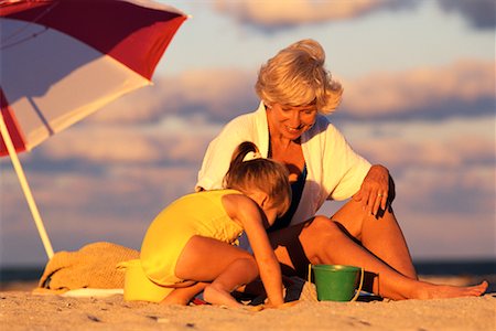 simsearch:700-00046927,k - Grandmother and Granddaughter in Swimwear on Beach Stock Photo - Rights-Managed, Code: 700-00042845
