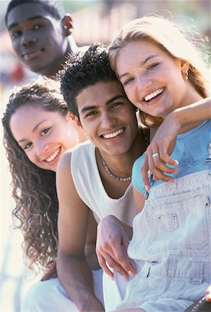 simsearch:700-00159920,k - Group Portrait of Teenagers Outdoors Stock Photo - Rights-Managed, Code: 700-00055543