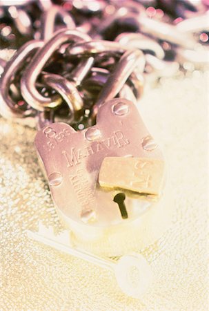 simsearch:700-00023730,k - Close-Up of Padlock, Chain and Key Stock Photo - Rights-Managed, Code: 700-00056170