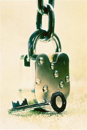 simsearch:700-00023730,k - Close-Up of Padlock, Chain and Key Stock Photo - Rights-Managed, Code: 700-00056423